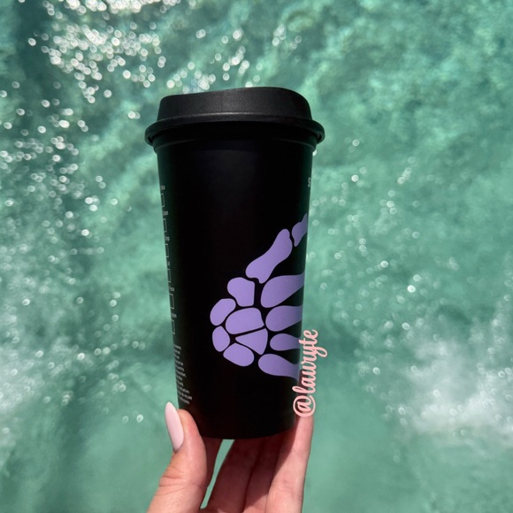 Starbucks 💀 2025 Halloween Skeleton Nails Reusable Hot Cup - Picture 3 of 8